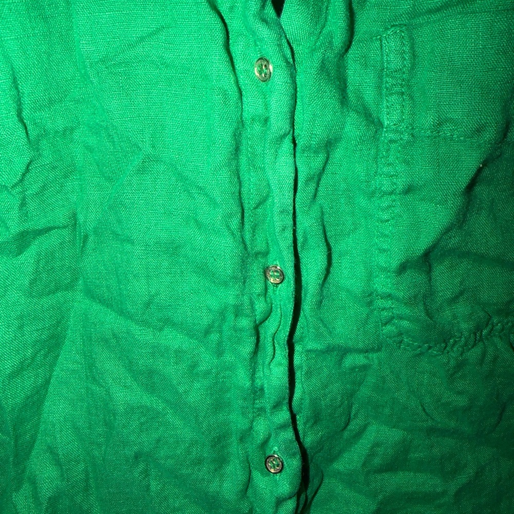 Zara Emerald Green linen Shirt - Picture 3 of 4